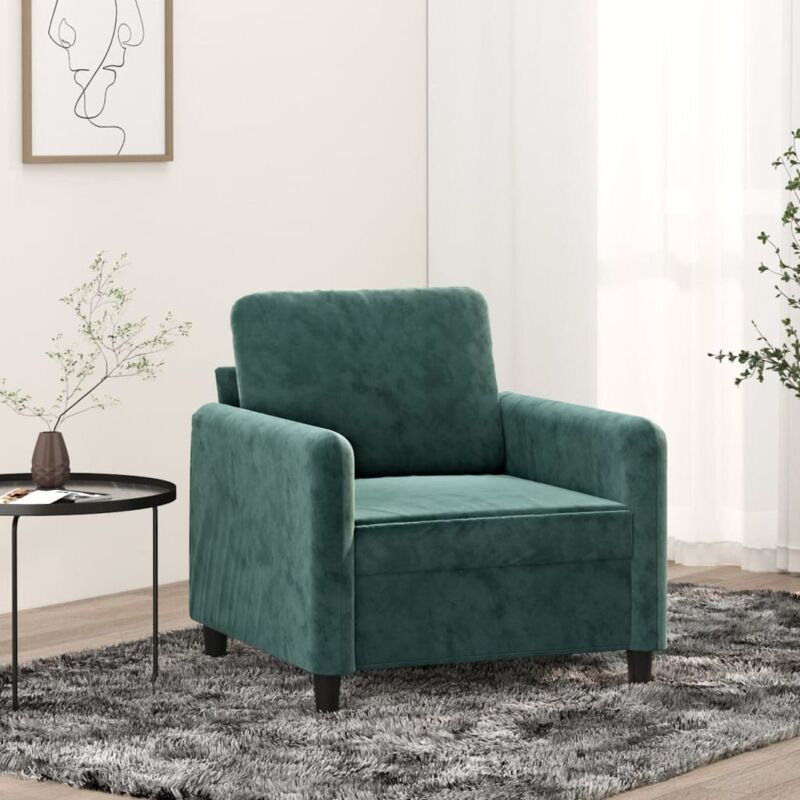 foto del prodotto poltrona verde scuro 60 cm velluto vidaxl
