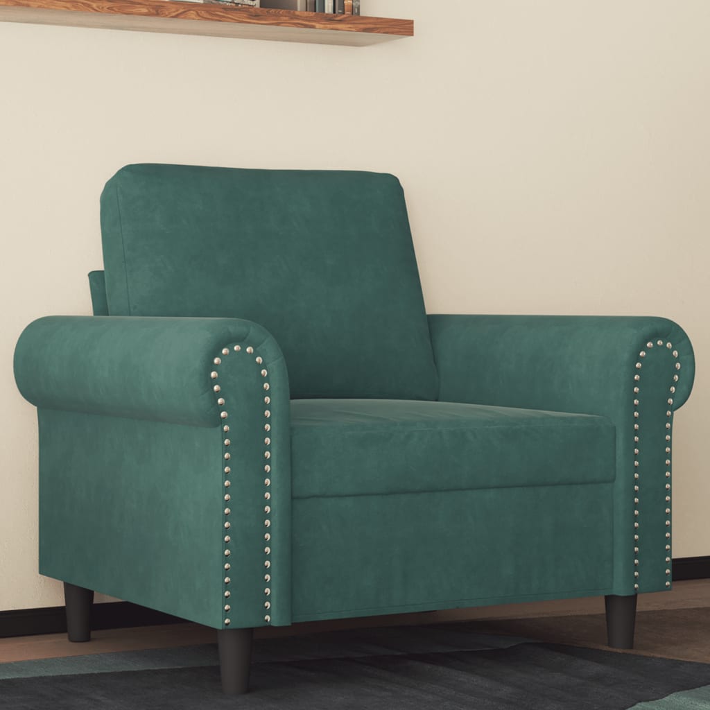 foto del prodotto poltrona verde scuro 60 cm vellutocod mxl 107736