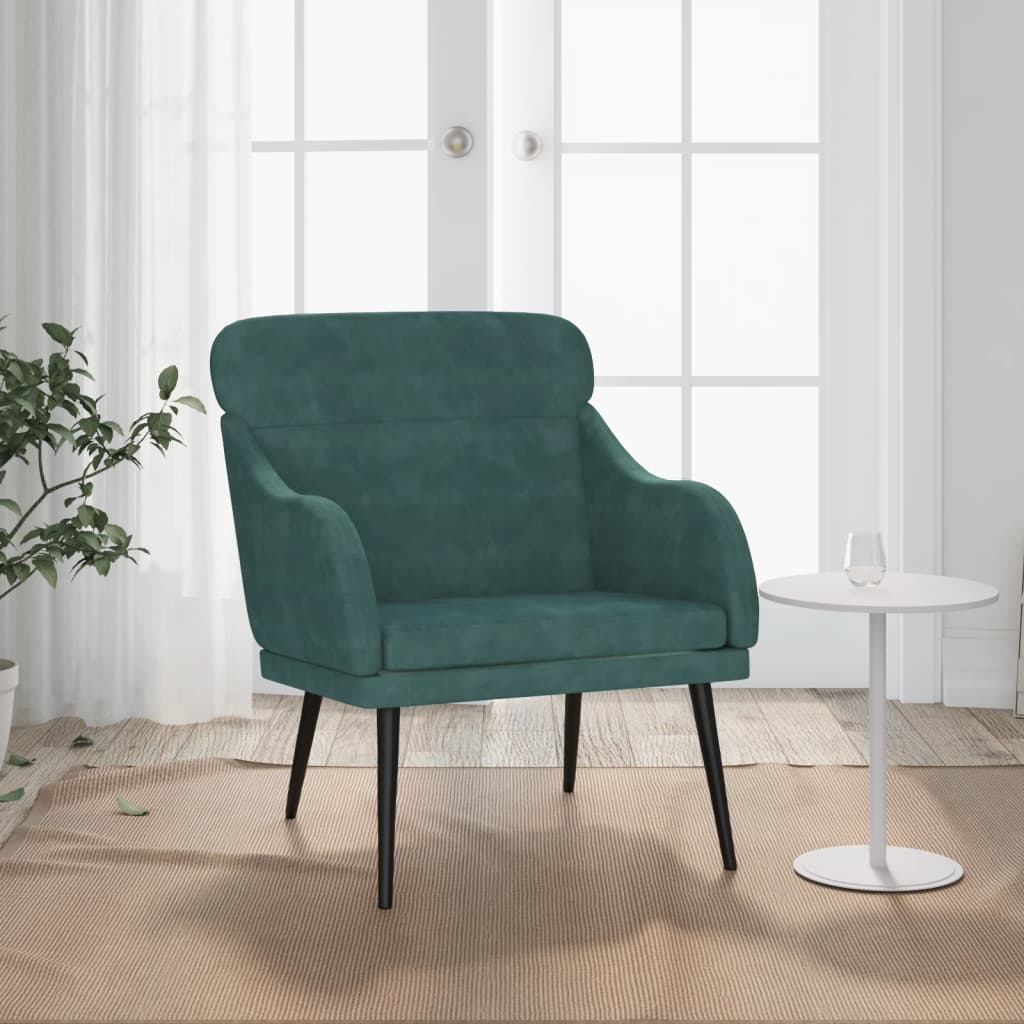 foto del prodotto poltrona verde scuro 63x76x80 cm velluto cod mxl 14215
