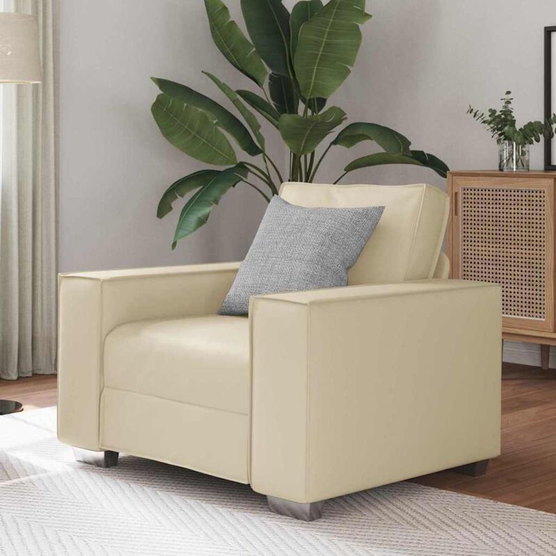 foto del prodotto poltrona vidaxl crema 59 cm in pelle sintetica