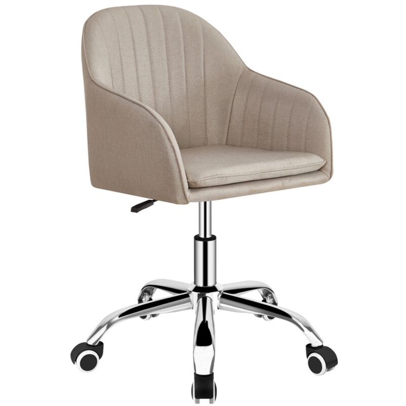 foto del prodotto poltroncina ergonomica da scrivania in lino grigia ann