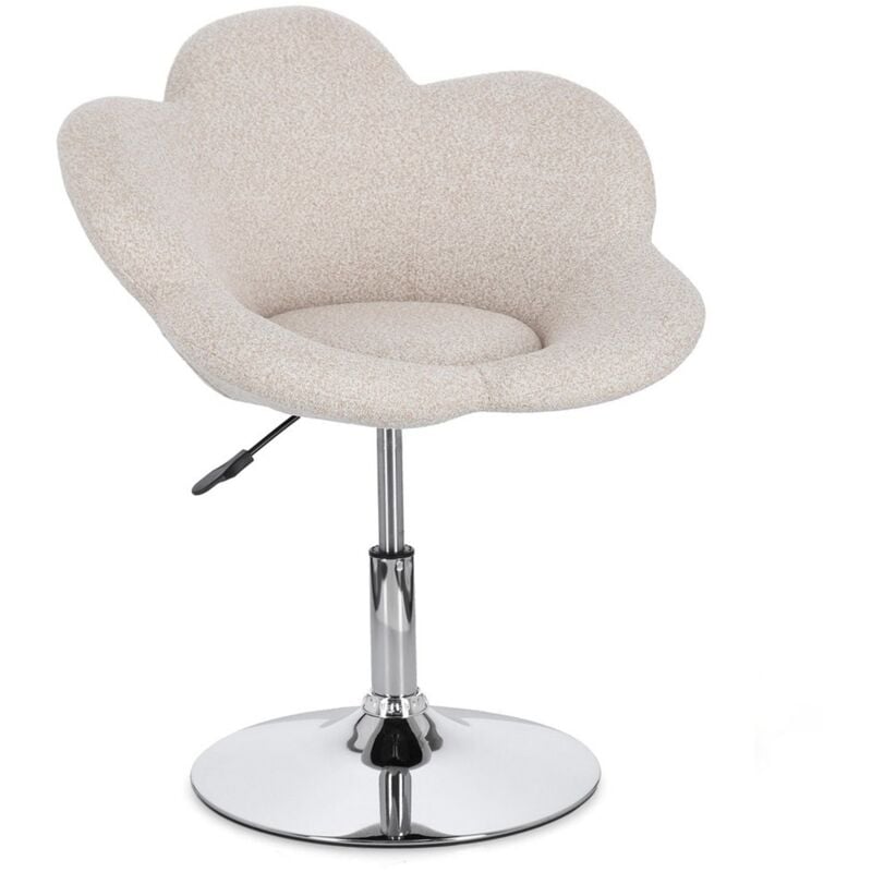 foto del prodotto poltroncina fleur girevole struttura in acciaio e rivestimento in poliestere per interno nero beige