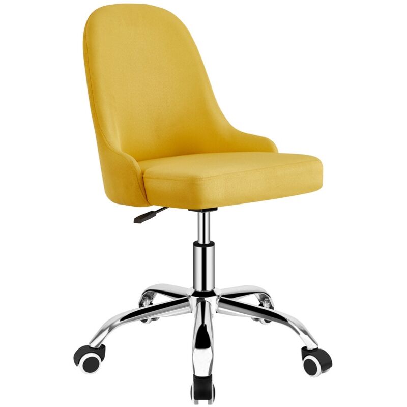 foto del prodotto poltroncina girevole in lino, colore giallo abby