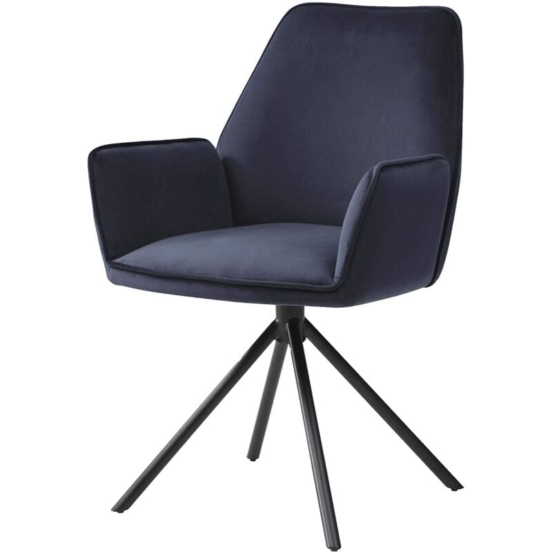 foto del prodotto poltroncina imbottita sedia da ufficio da soggiorno con braccioli rotazione di 90° in velluto grigio antracite fal04032