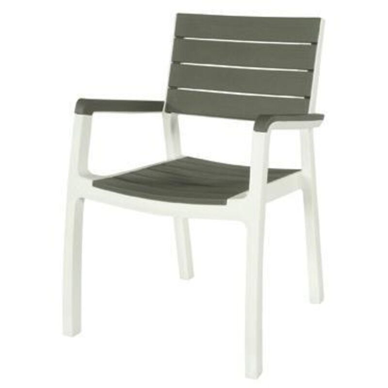 foto del prodotto poltroncina in resina da giardino con doghe effetto legno keter harmony