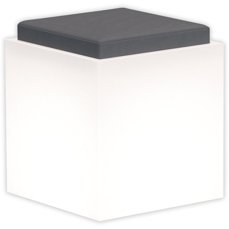 foto del prodotto poltroncina luminosa square bright quadrata con led pouf made in italy per esterno blu con cavo