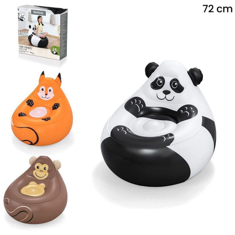 foto del prodotto poltroncina poltrona gonfiabile design animali panda scimmia volpe 72 cm 75116 trade shop traesio