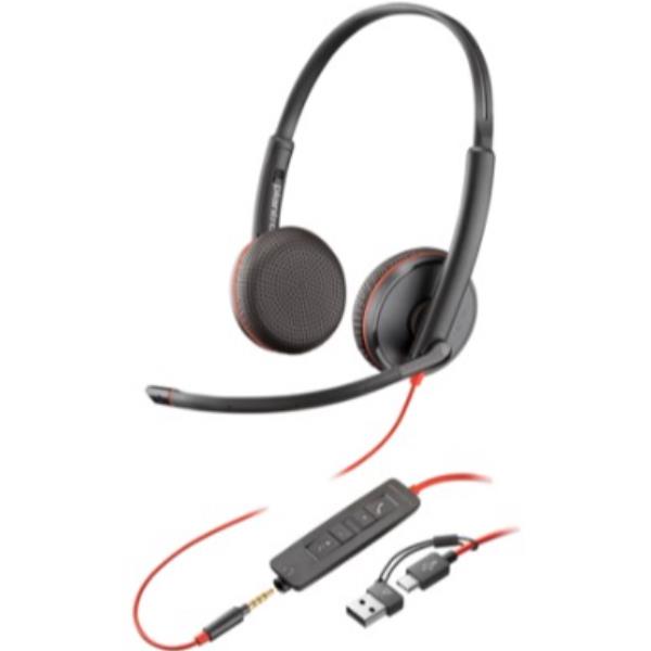 foto del prodotto poly cuffie blackwire 3225 stereo usb c spinotto da 3,5 mm adattatore usb c a sfuse 