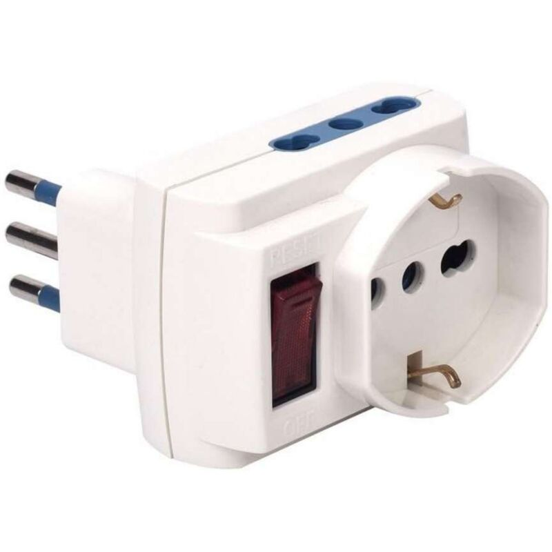 foto del prodotto poly pool adattatore 3 prese con interruttore di sicurezza spina 10a
