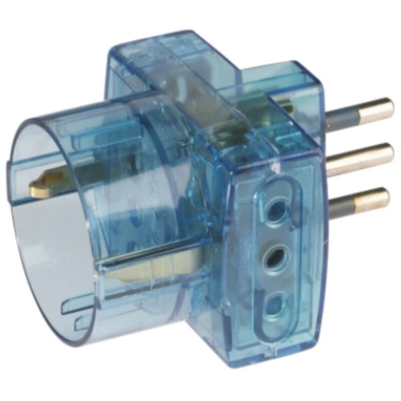 foto del prodotto poly pool polypool secur adattatore pluristandard con spina 10a 2p t 250v colore azzurro