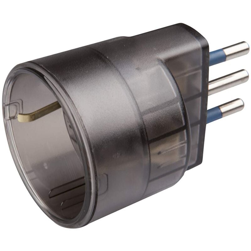 immagine 0 del prodotto poly pool pp0433.5s pp0433.5 adattatore con spina piccola e presa tedesca con terra laterale, fum , fume trasparente, 1 pezzo