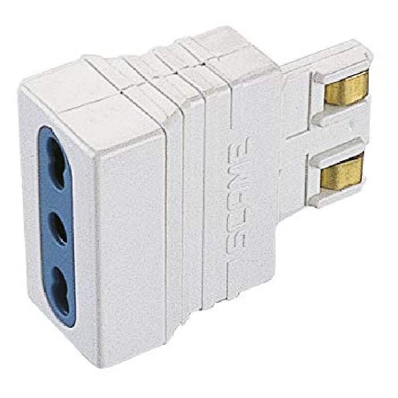 foto del prodotto poly pool pp0650q adattatore singolo spina lamellare grande 16a 2p t adattatore magic 250v presa bivalente italiana tedesca 10a 16a 2p t