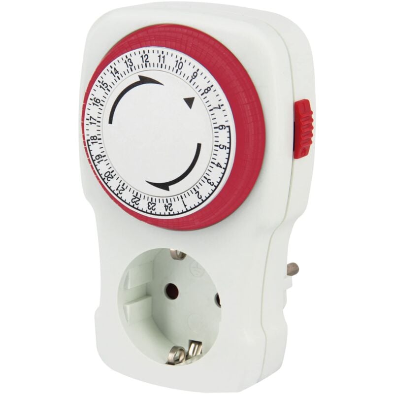 foto del prodotto poly pool pp1405 temporizzatore presa elettrica temporizzata tedesca, programmatore giornaliero 250v, timer programmabile, colore bianco