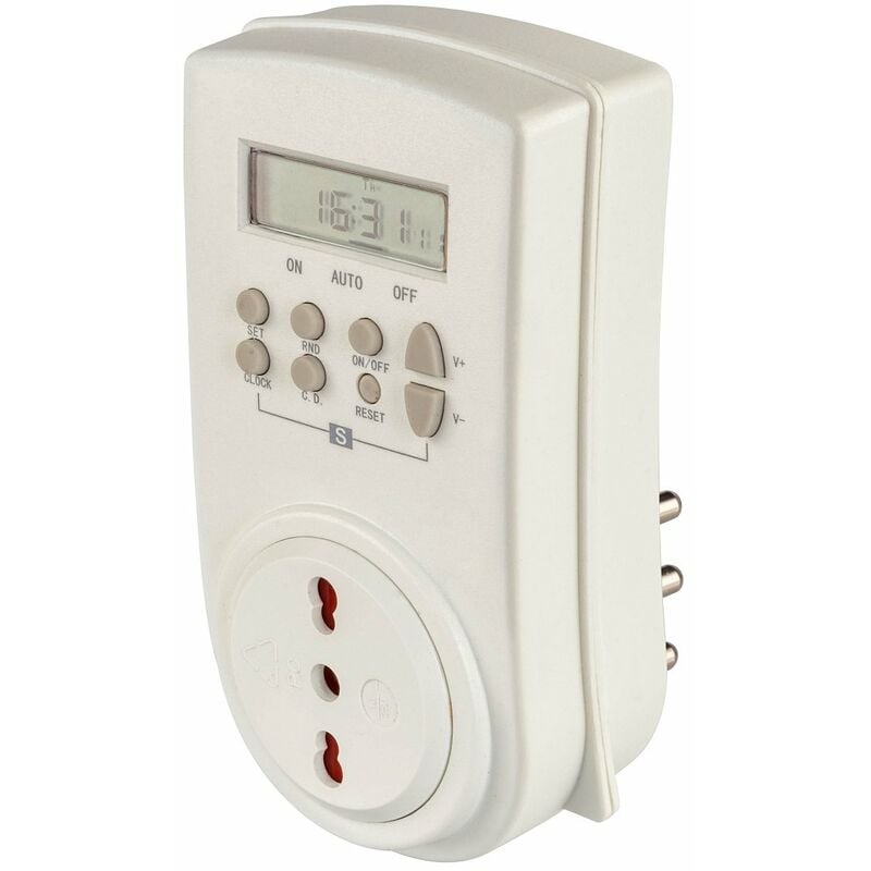 foto del prodotto poly pool pp1419 programmatore timer digitale settimanale, spina 16 a e presa bivalente
