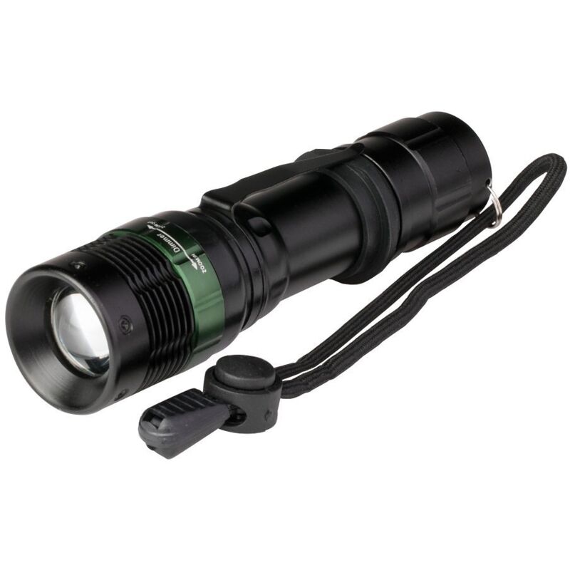 foto del prodotto poly pool pp3152 torcia led portatile 3w alupro torcia led 3 luminosit luce emergenza o lavoro tascabile in alluminio portata 150m con fuoco