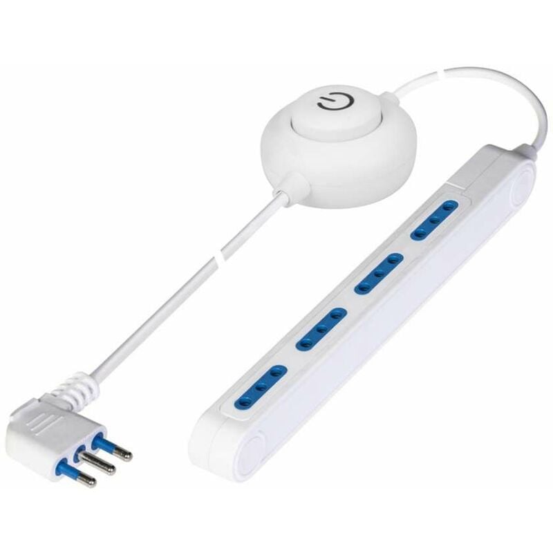 foto del prodotto poly pool presa multipla spaziozero 250v 4 prese 10a 2p t bianco