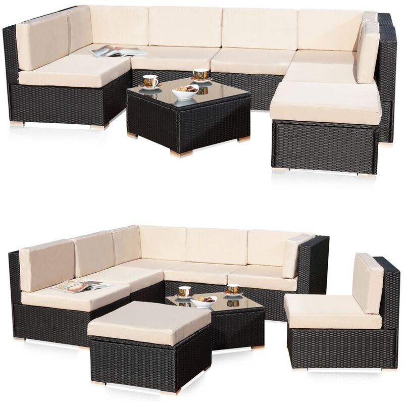 foto del prodotto poly rattan set di sedute da giardino in rattan set da giardino in rattan set da salotto salotto set da giardino set di sedute con piedini di
