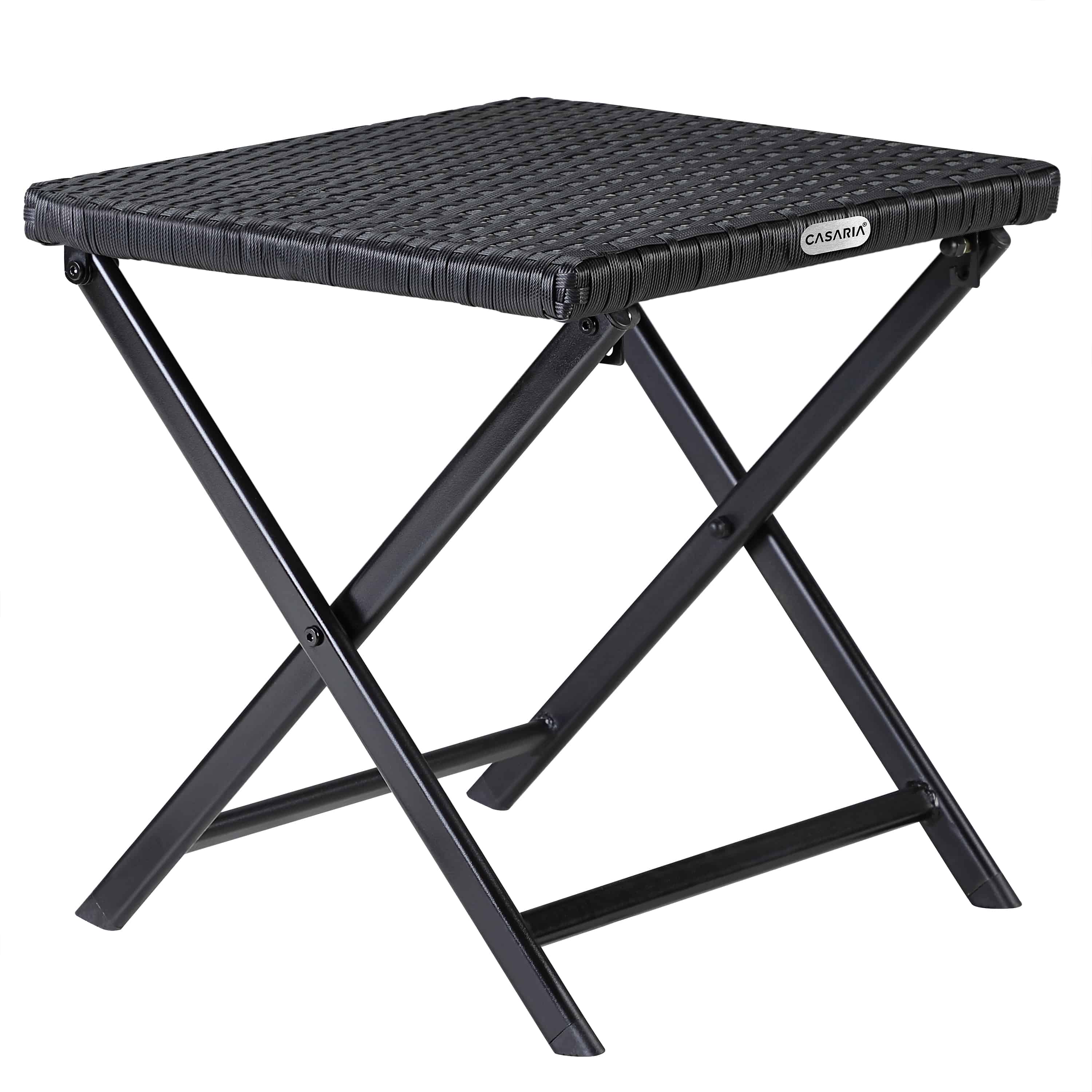 foto del prodotto poly rattan sgabello pieghevole roma 3in1 nero