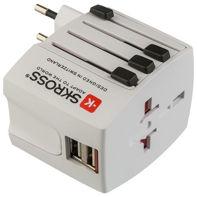 foto del prodotto polypool adattatore universale da viaggio compatto 10a 230v , con 2 prese usb