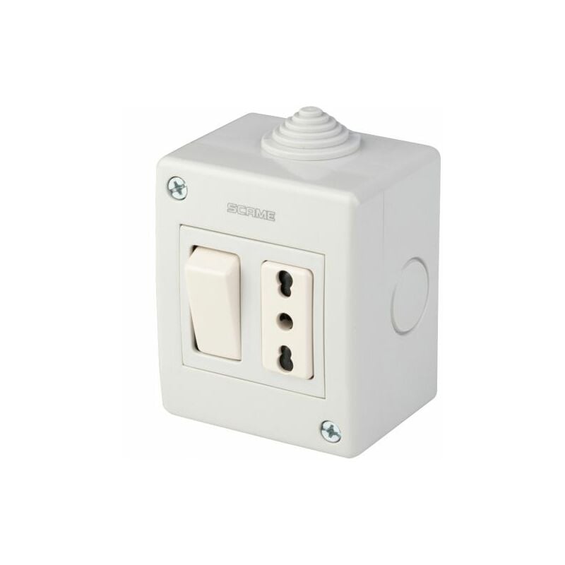 foto del prodotto polypool pp0171x cassetta est. ip40 con pulsante+presa bipasso