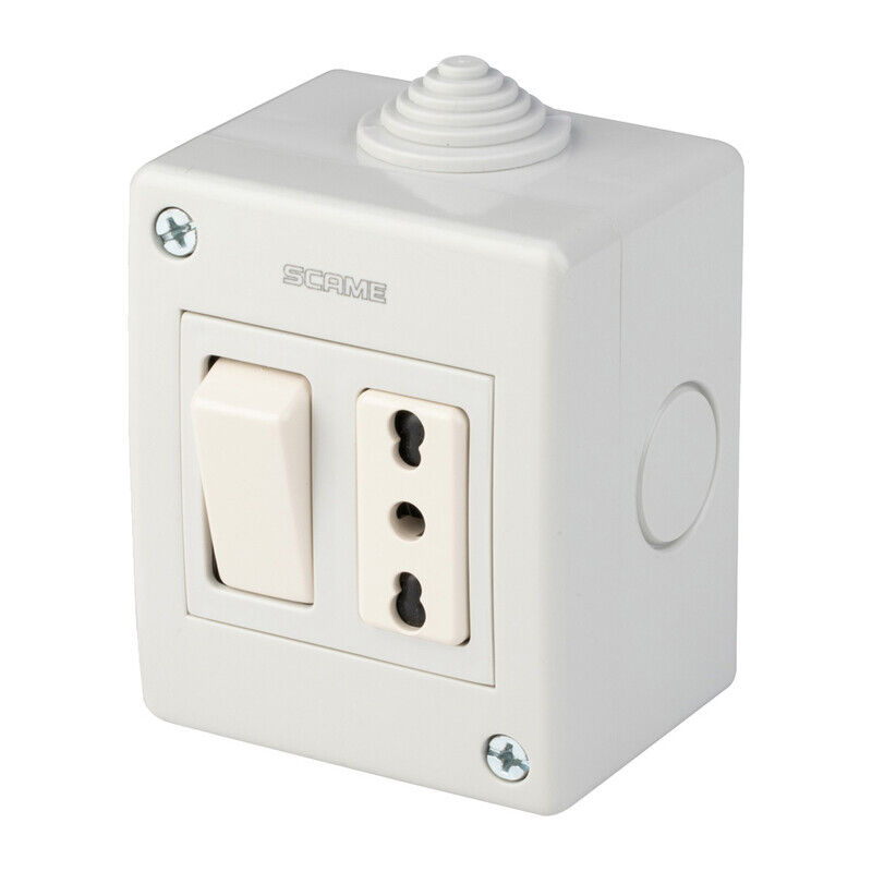 foto del prodotto polypool pp0171x cassetta esterna ip40 con pulsante presa bipasso