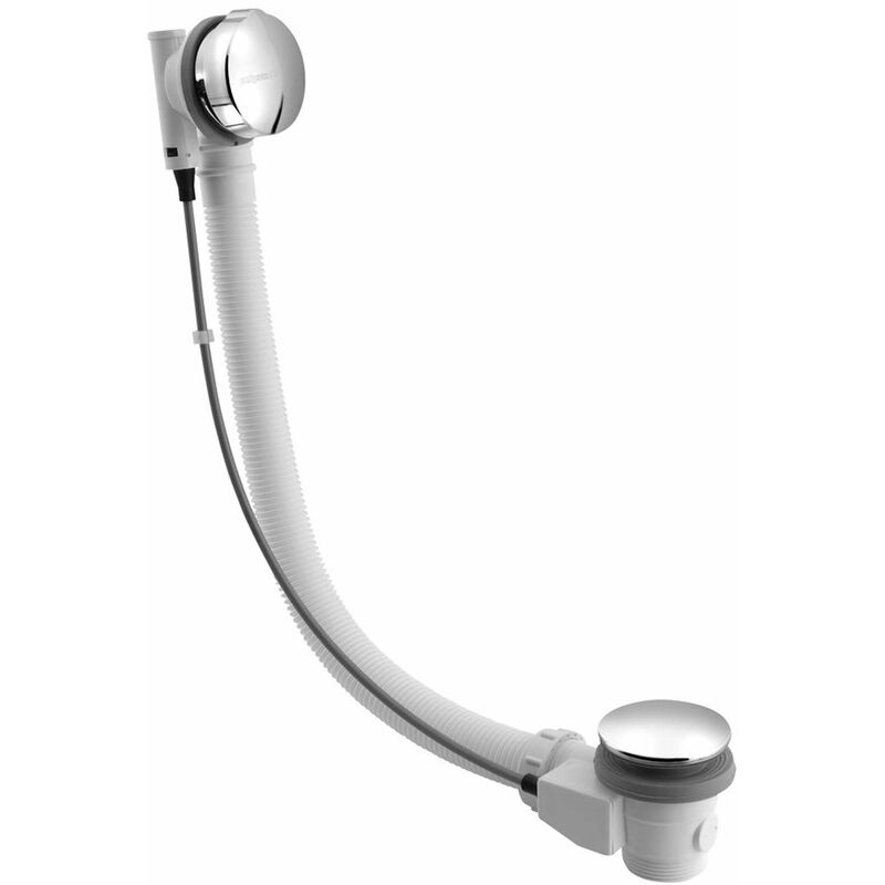 foto del prodotto polysan accessori sistema di scarico e troppopieno per vasca da bagno, lunghezza 775 mm, cromo 71681
