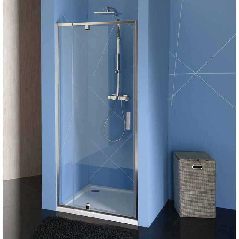 foto del prodotto polysan easy line anta doccia pivottante 88 102 cm, alluminio lucido vetro trasparente el1715