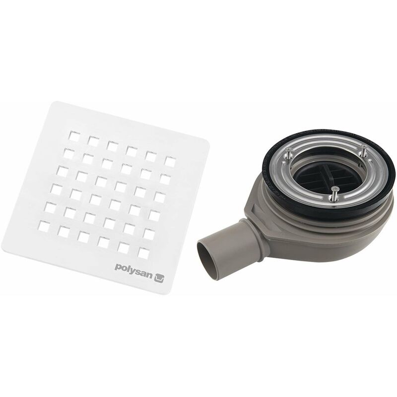 foto del prodotto polysan flexia sifone geberit per piatto doccia, diametro 90 mm, dn40, copriscarico bianco 17741