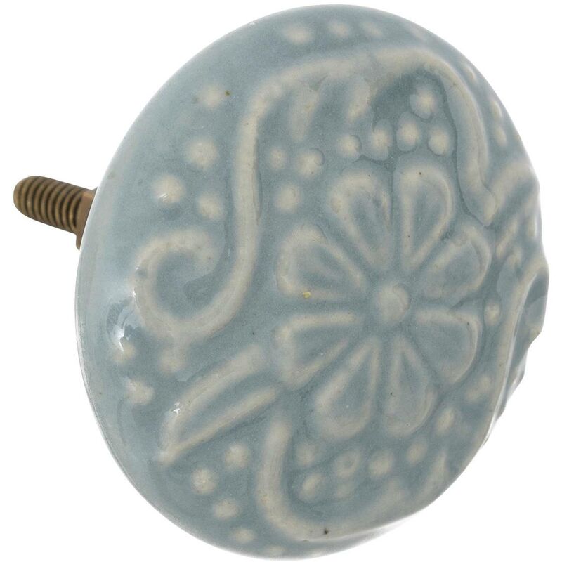 foto del prodotto pomelli per mobili x2 aniya in ceramica e metallo d4,5cm blu atmosphera cr ateur d int rieur
