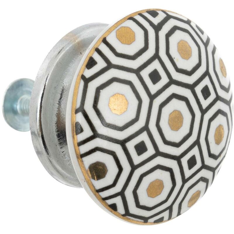 foto del prodotto pomelli per mobili x2 arianna in ceramica e metallo d4cm bianco atmosphera cr ateur d'int rieur