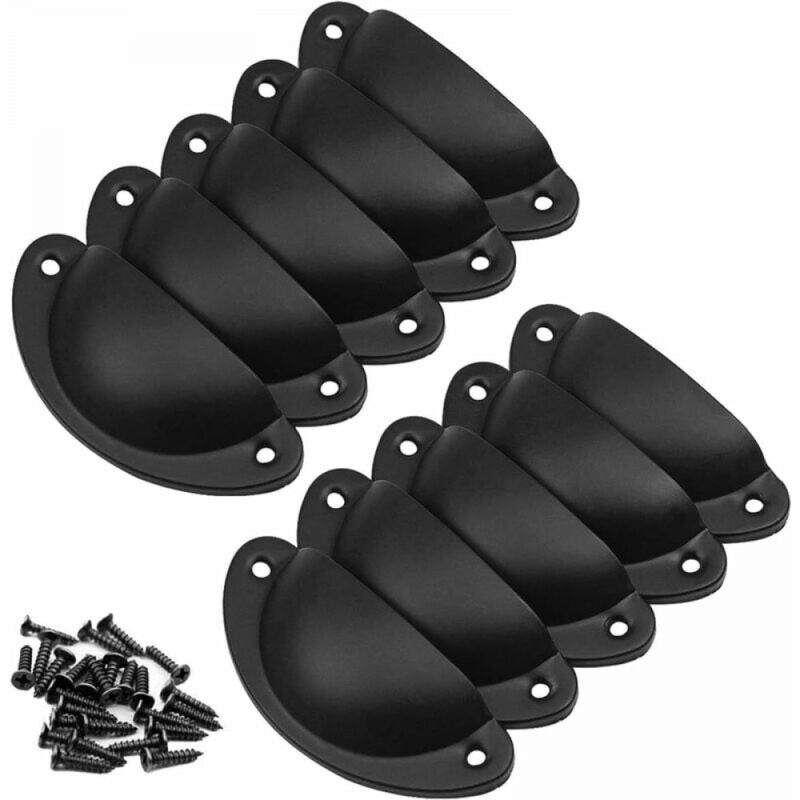 foto del prodotto pomelli per porte set di 10 maniglie nere pomelli per mobili vintage pomelli per cassetti in metallo e pomelli per mobili per armadietti armadio
