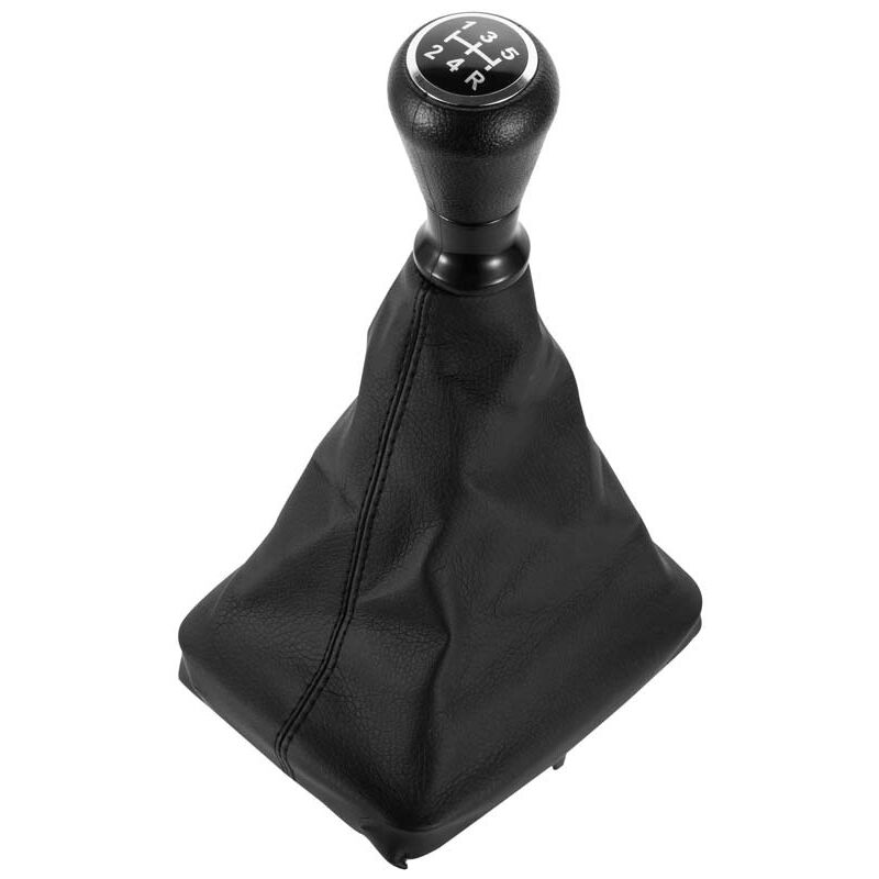 foto del prodotto pomello del cambio in pelle con cuffia compatibile con peugeot 206 406 nero, 141123 cm sollbry