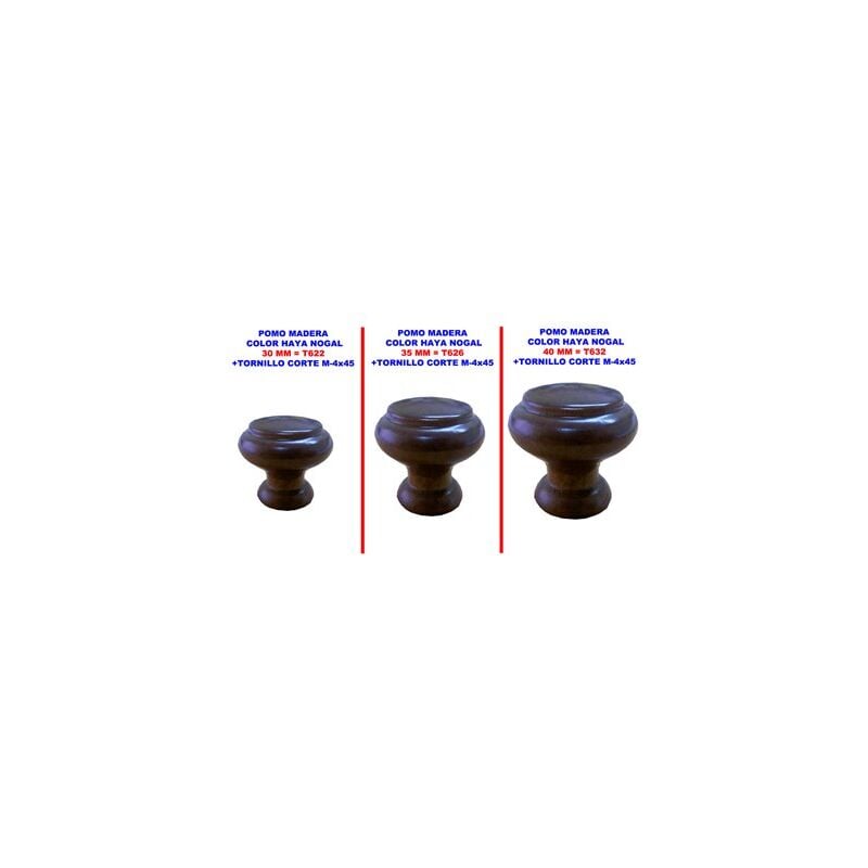foto del prodotto pomello in legno color faggio noce 30 mm t622