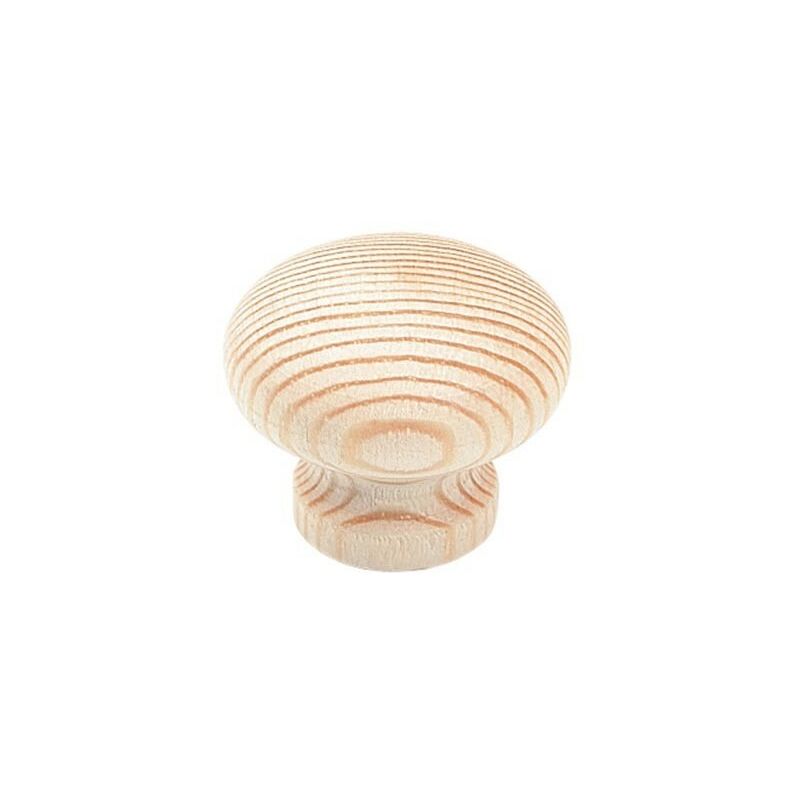 foto del prodotto pomello per mobili contemporanei in pino grezzo - ø 40 mm - altezza 33 mm - 7240