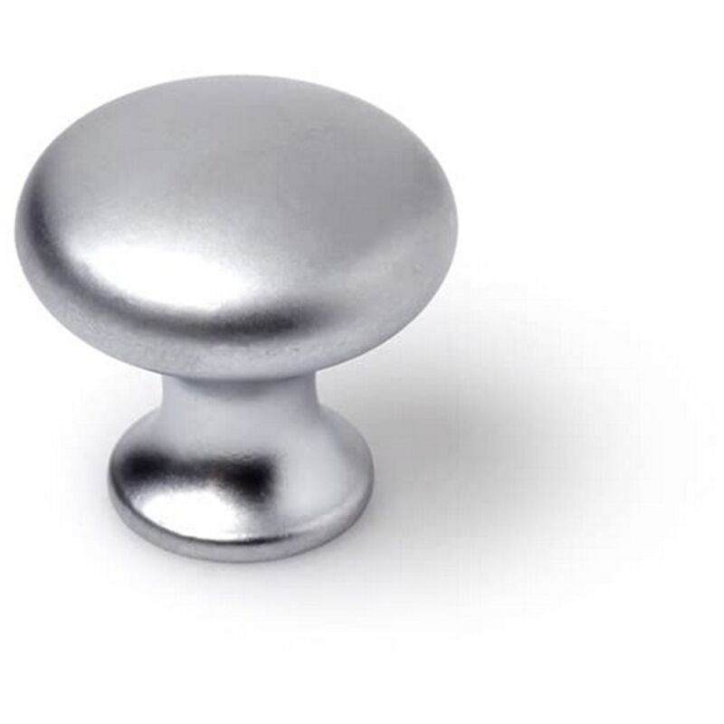foto del prodotto pomo rei argentato metallo 25 x 24 mm rotondo finitura opaca 4 pezzi