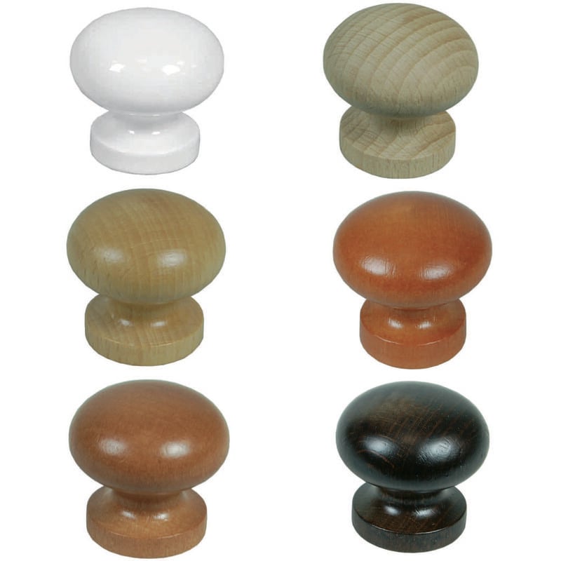 foto del prodotto pomoli per mobili in legno liscio mm.35 faggio grezzo