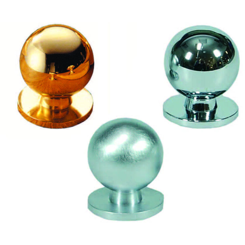 foto del prodotto pomoli per mobili in ottone a sfera mm.30 in ottone cromato satinato