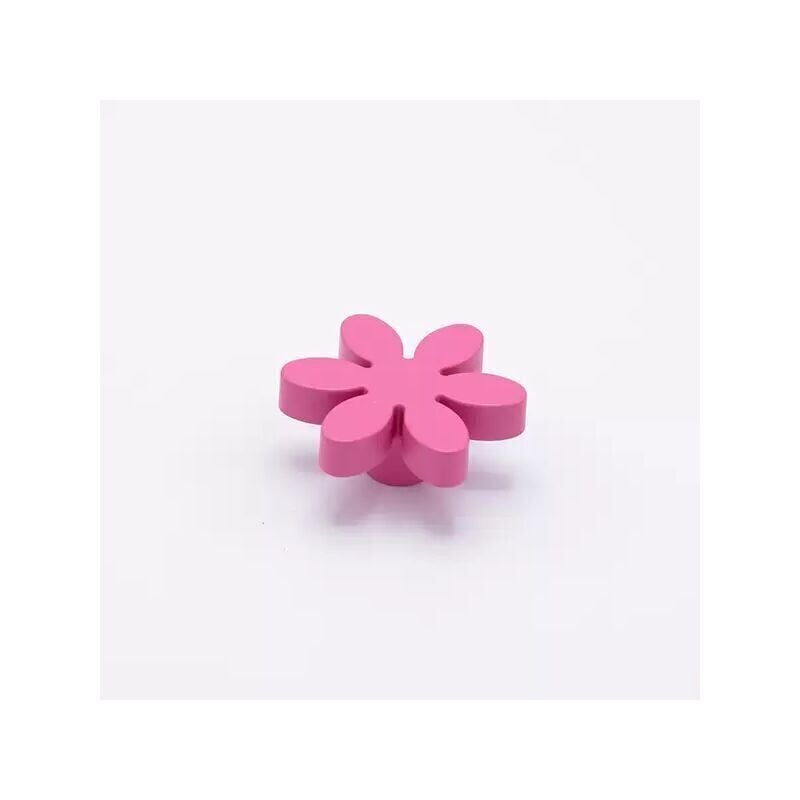 foto del prodotto pomolo a forma di fiore di colore fuxia in goffrato fine 56x24mm 415 flower