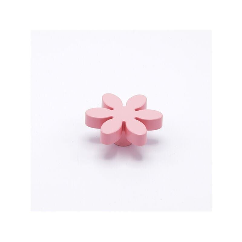 foto del prodotto pomolo a forma di fiore di colore rosa in goffrato fine 56x24mm 415 flower