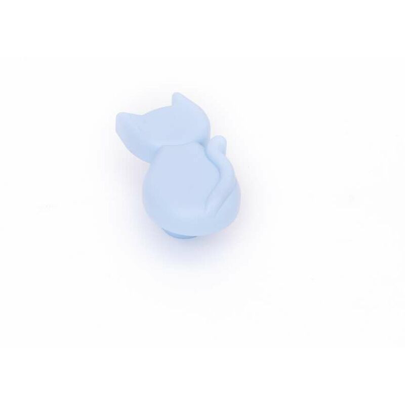 foto del prodotto pomolo gattino in plastica azzurro 27 x 56 mm