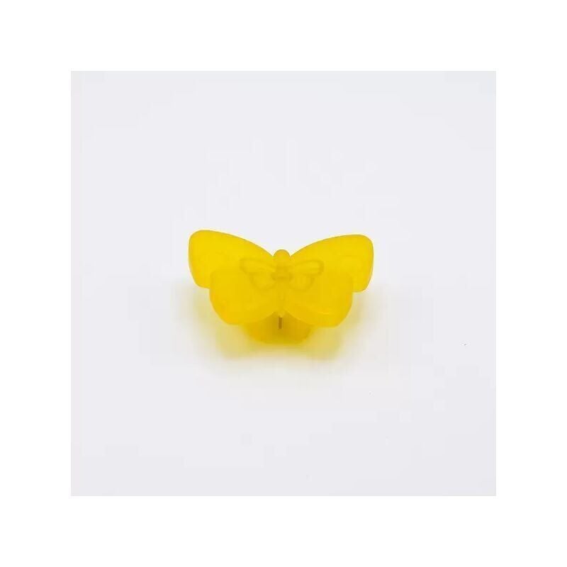 foto del prodotto pomolo giallo a forma di farfalla in goffrato fine 71x53x27mm 427f animalier