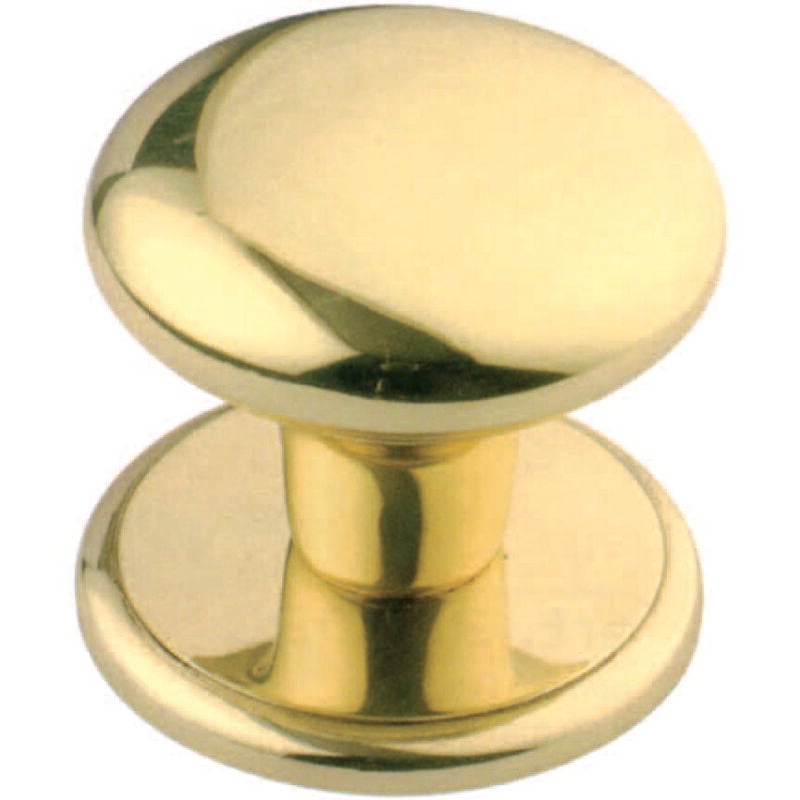 foto del prodotto pomolo modello classic per portoncino in ottone lucido mm.70 con sottorosone