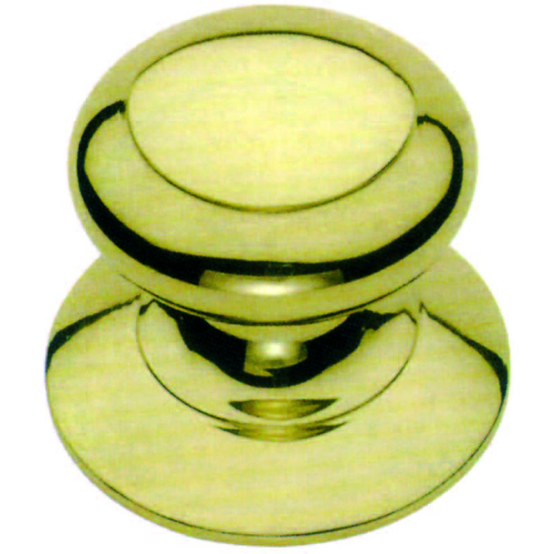 foto del prodotto pomolo modello spagna per portoncino in ottone lucido mm.72 base mm.84