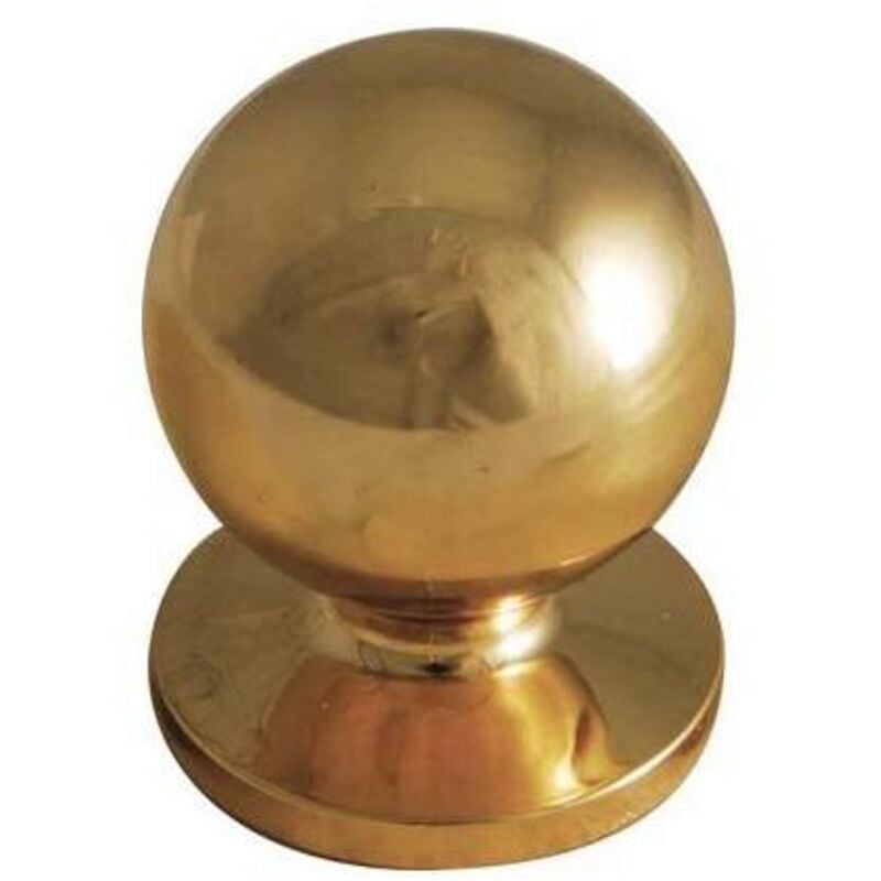 foto del prodotto pomolo ottone tornito sferico lucido mm 20x25