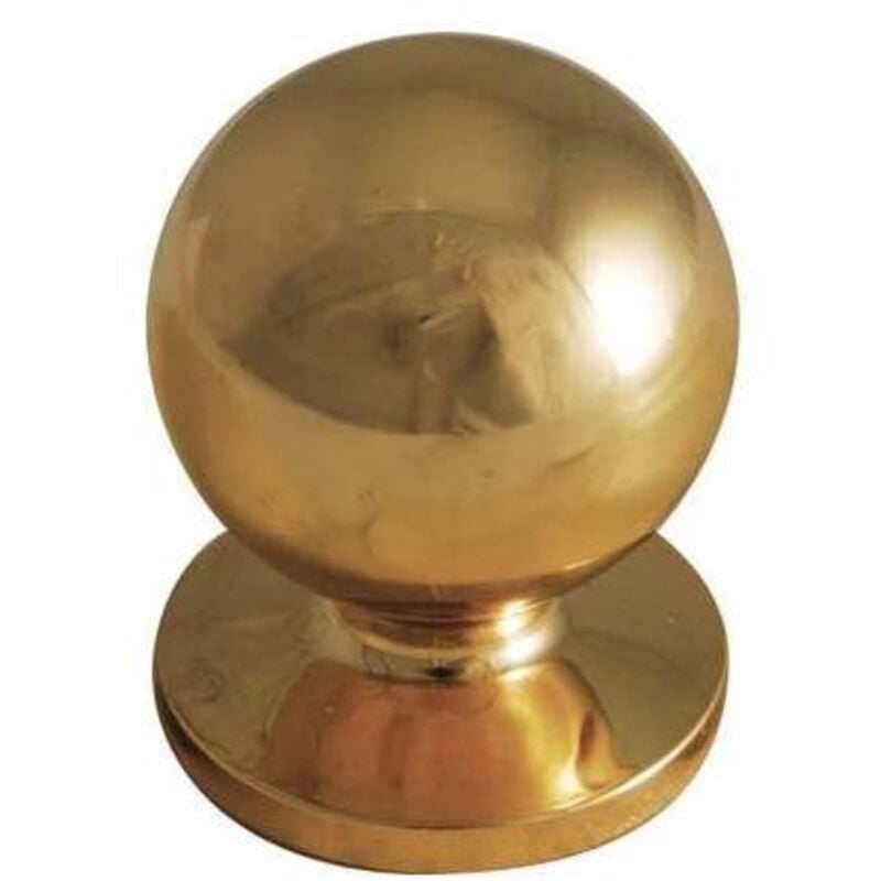 foto del prodotto pomolo ottone tornito sferico lucido mm 25x31