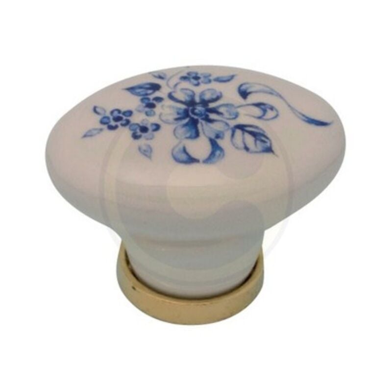 foto del prodotto pomolo porcellana ovale con base f 7 mm.34x25. prezzo per 1 pezzo.