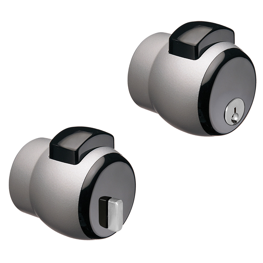 foto del prodotto pomolo premi apri 'nova n.13' verniciato argento pulsante nero