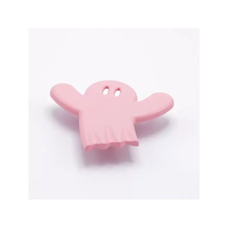 foto del prodotto pomolo rosa a forma di fantasmino in goffrato fine 100x92x22mm 427 fanta