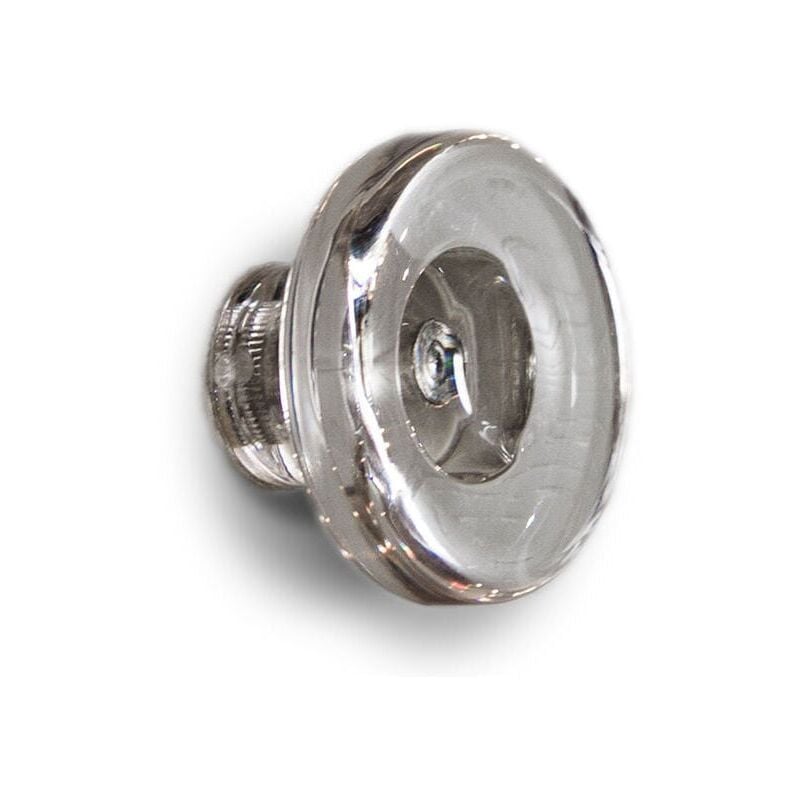 foto del prodotto pomolo tondo trasparente con gioiello incastonato nell incavo 42x25mm 435 gioiello