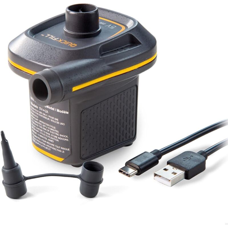 foto del prodotto pompa a batteria gonfiaggio sgonfiaggio usb quickfill mini intex